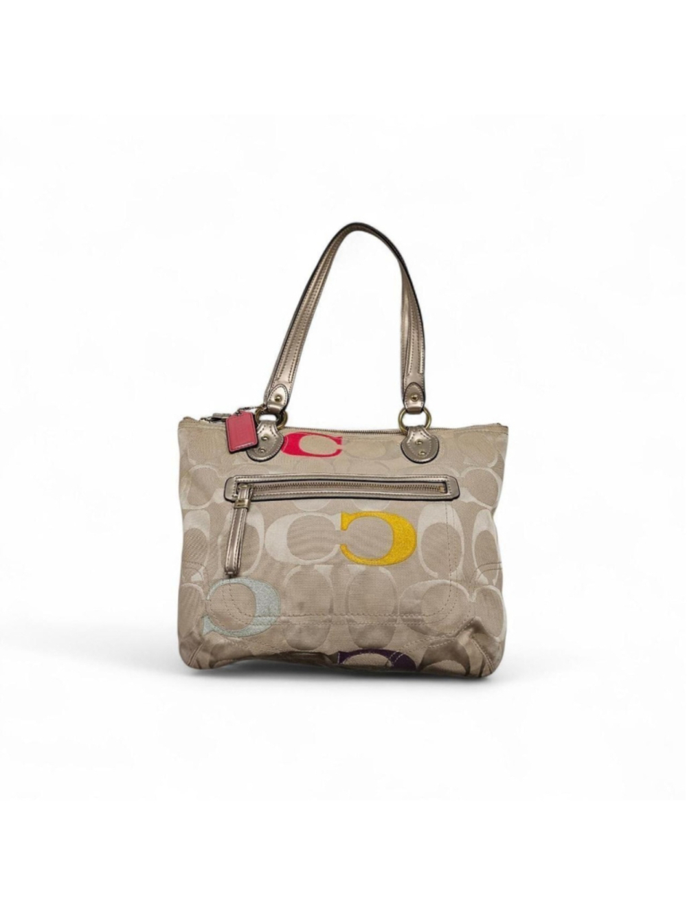 Coach Poppy Signature C Jacquard Handbag Khaki Large L1220 23521